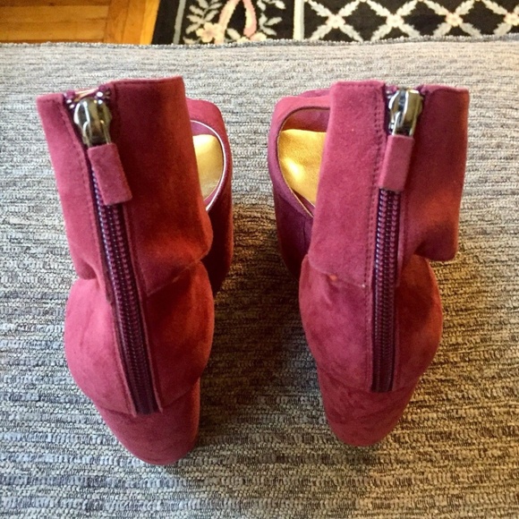WALTER STEIGER Tilly Suede Platform Wedges Plum - Picture 6 of 8